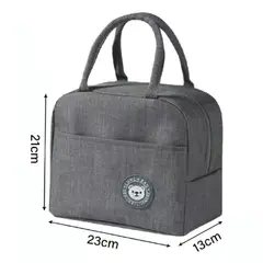 GENERICO - Lonchera Bolso Para alimentos con diseño liso - Gris