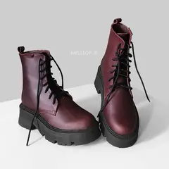 MISS TOP - BOTINES MUJER GUINDA CUERO