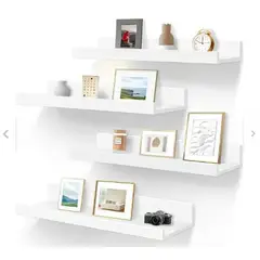 GENERICO - Set x 4 Repisas Flotante Con Borde Blanco 40 CM