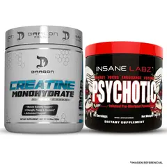 DRAG PHARMA - Creatina Monohidratada Dragon Pharma 300g + Psychotic rojo 35 serv