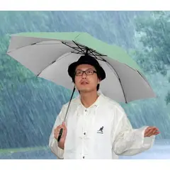 GENERICO - Sombrilla de Mano Paraguas Plegable para el Sol y Lluvia verde