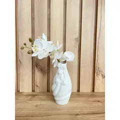 MAP DESIGN HOME - Florero Rosas Decor Blanco 09x09x20 cm