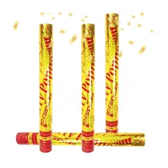 GENERICO - Lanza confeti DORADO 30 cm pack x 4 unid.