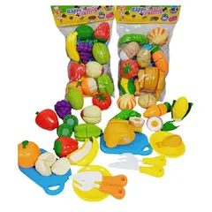 GENERICO - JUGUETE FRUTAS Y VERDURAS PARA CORTAR DIDACTICO CON POLLO