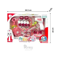 GENERICO - Kit de Doctora 14 Piezas para Niñas en Rosado Y+Regalo Stickers