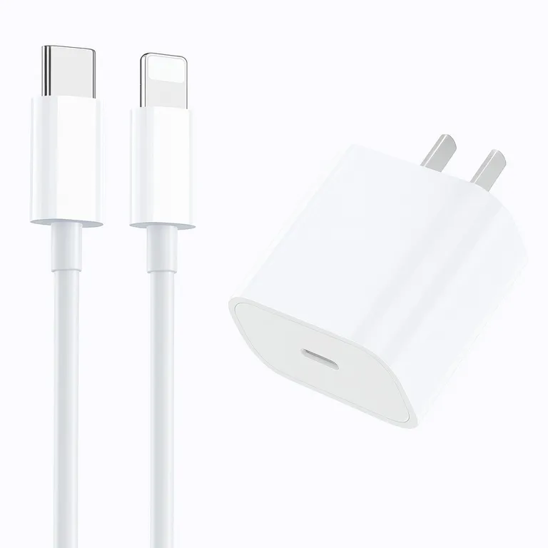 Cargador Carga Rápida 20W para iPhone Hasta 14 pro max - Kit Cubo USB-C y Cable Lightning