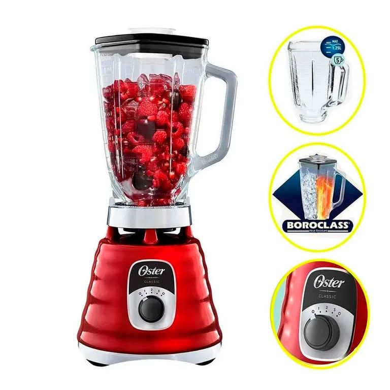 Licuadora Clásica 3 V con Perilla Ergonómica BLST4126R-053 ROJO