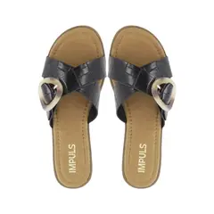 IMPULS - Sandalias Flats Mujer Aixa01 Negro