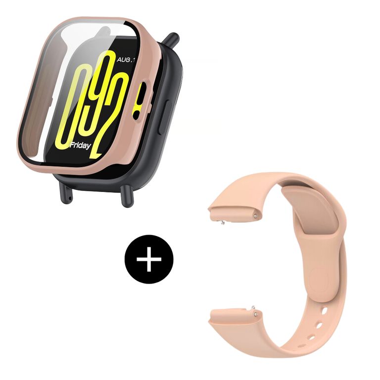 Pack case protector rosa + correa rosa para Redmi MI Watch 5 Active