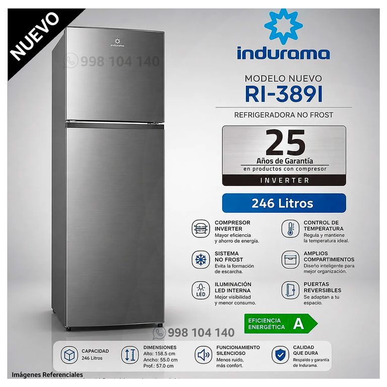Refrigerador Ri-389i Top Freezer 246 Lt