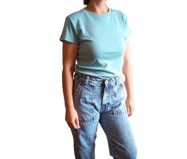 Polo Mujer Básico - Nathalie Love It - Verde Cemento