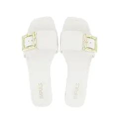 IMPULS - Sandalias Flats Mujer Aixa09 Blanco