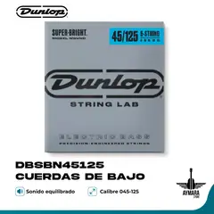 DUNLOP - DBSBN45125 Cuerdas de Bajo Eléctrico 45-125 5 Cuerdas