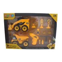 GENERICO - SET DE 2 CAMIONES DE CONSTRUCCION CON ACCESORIOS