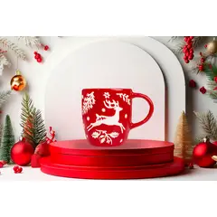 GENERICO - Taza Navideña Rojo de Reno