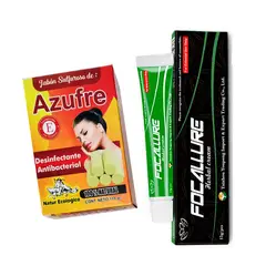 GENERICO - Jabón de azufre reparador y crema para soriasis