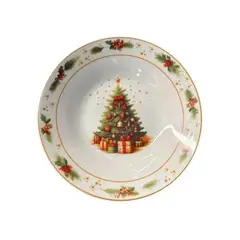 ICHIMATSU - Plato Hondo 9 Dec Árbol con Regalos Navidad
