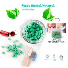 GENERICO - Kit Pasta dental viajera 100 pastillas + llavero pastillero