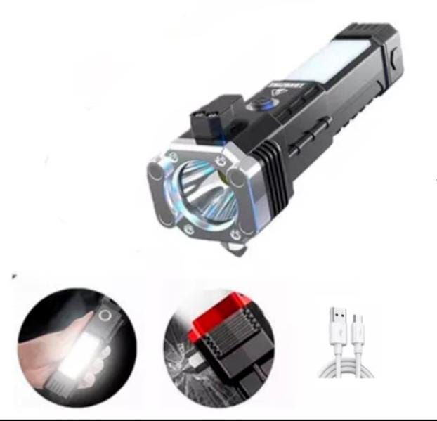 Linterna Led Multifuncional con Martillo de Seguridad