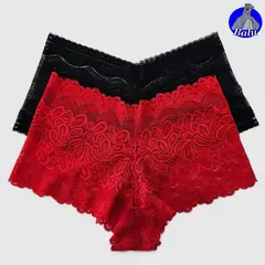 GENERICO - Bóxer cachetero de encaje colombiano PACK 2 unidades