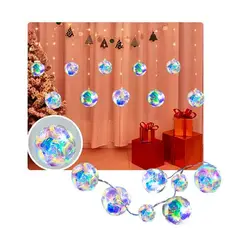 GENERICO - Guirnalda esfera Iridiscente - Luces AMARILLAS