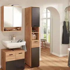 TU MESITA - Armario Alto de Baño Irina color MarrónNegro