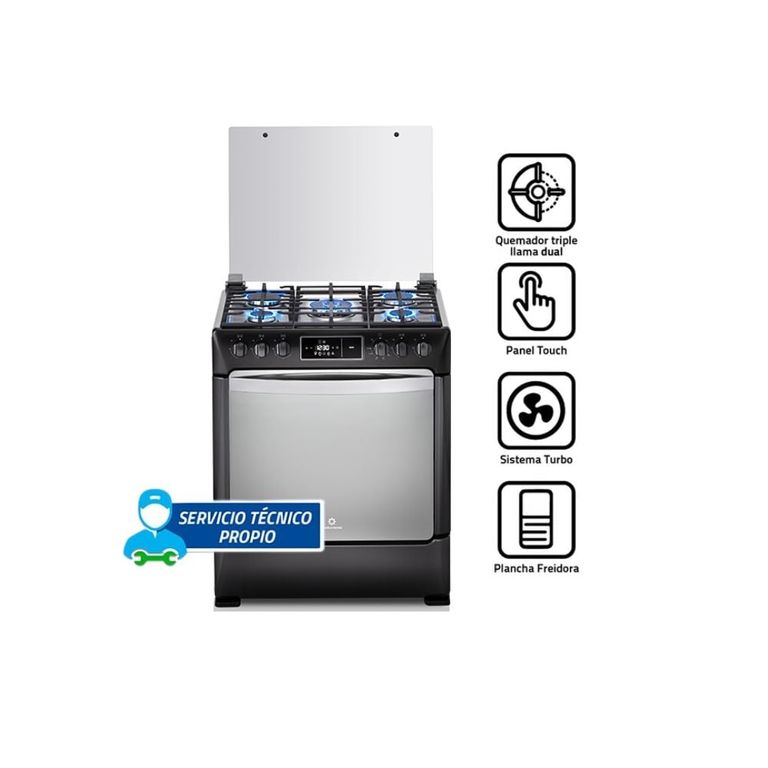 Cocina a Gas 5 hornillas NIZA ZAFIRO Negro