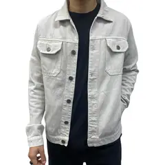 ABORIGEN - Casaca Jean Bull Denim Hueso de Hombre -