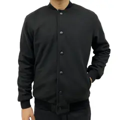 ABORIGEN - Casaca Bomber Cloth de Paño Negro de Hombre -