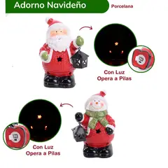 GENERICO - Adorno Navideño de Cerámica con luz Led
