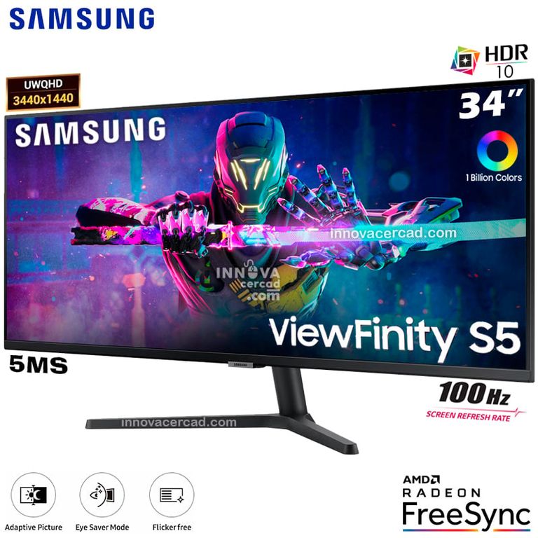 Monitor ViewFinity LS34C500GALXPE Ultrawide 34 UWQHD 100Hz HDR