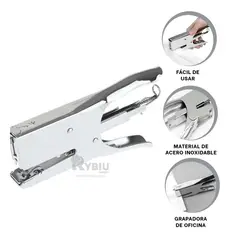 RYBIU IMPORT - Engrapadora de Acero Fuerte Color Plata Y+Gift MiniAgenda