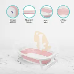 INFANTI - Bañera Plegable para Bebé «WHIPPY» Pink