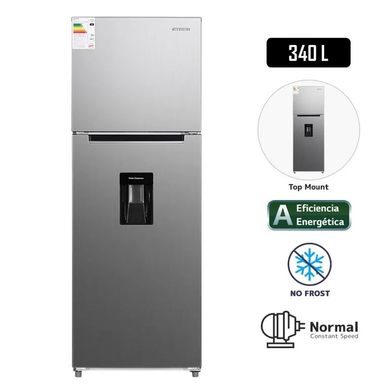 REFRIGERADORA 340L NO FROST INOX