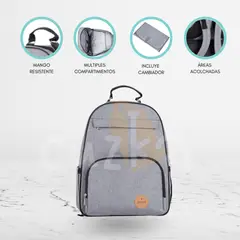 INFANTI - Mochila Maternal para Bebé «OAK» Gris