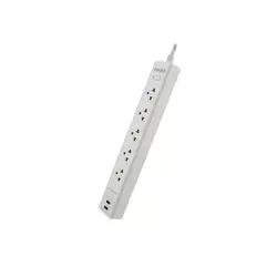 FORZA - SUPRESOR DE PICOS 5 TOMAS NEMA4 Y 2 USB - 220V (BLANCO)