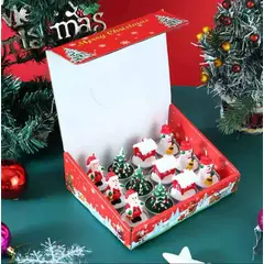 GENERICO - Set de 12 Mini Velas decorativas Navideñas
