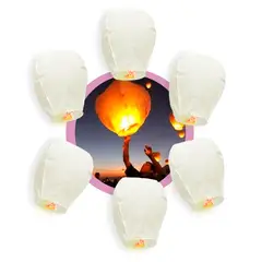 GENERICO - Globos Cantoya SOLO BLANCO x 6 unds