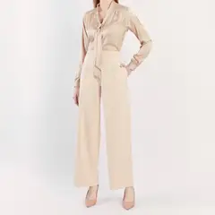 CAMILA VIALI - Pantalón tassia beige largo para mujer