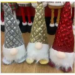 GENERICO - Muñeco de navidad pack x 3 unid. decorativo con luces 45cm x 15 cm