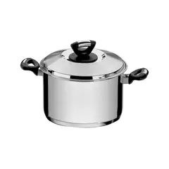 TRAMONTINA - Olla Alta Solar Baquelite fondo triple con tapa 20 cm 4,6 L