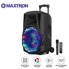MAXTRON - Parlante AVALON MX113-V BT USB iluminación LED recargable
