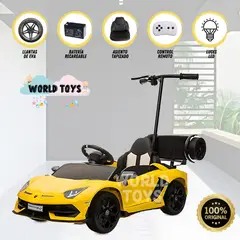 LAMBORGHINI - Carro a Batería para Niño y Adulto «AVENTADOR» Licensed Yellow