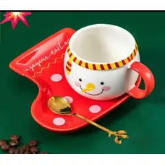 GENERICO - Taza Navideña con plato y cucharita