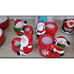 GENERICO - Porta vela navideña de cerámica