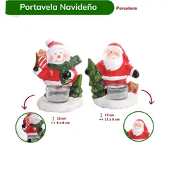 GENERICO - Porta vela navideña de porcelana