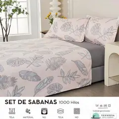 VENECIA - Set de SABANAS + Fundas - EUROPEO 2 Pz 100% Algodón