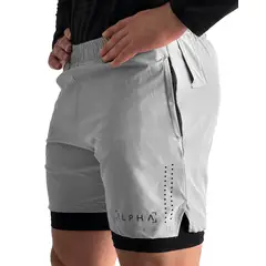ALPHA FIT - Short deportivo Hombre - Short gym con licras - Ropa deportiva hombre