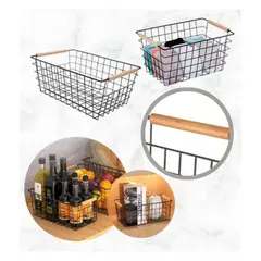 GENERICO - Canastilla Organizadora de Metal Multiuso