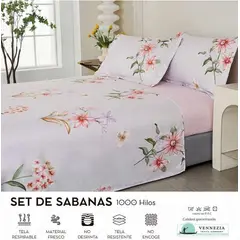 VENECIA - Set de SABANAS + Fundas - EUROPEO 2 Pz 100% Algodón